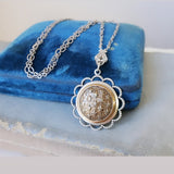 1940's Fleur De Lis Button Necklace