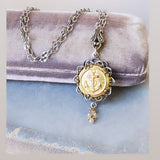 1940's Anchor Button Necklace
