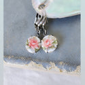 Vintage Floral Cameo Earrings