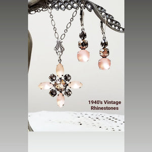 Rhinestone Necklace and Earring Set