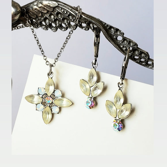 Rhinestone Necklace and Earring Set
